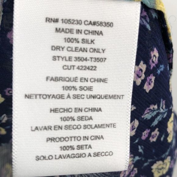 NEW Joie Thistle 100% Silk OVERSIZED (may fit to L) Floral Navy Blouse — SZ M - Picture 7 of 10